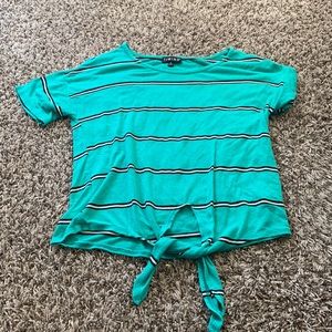 A cute white & black striped blouse.